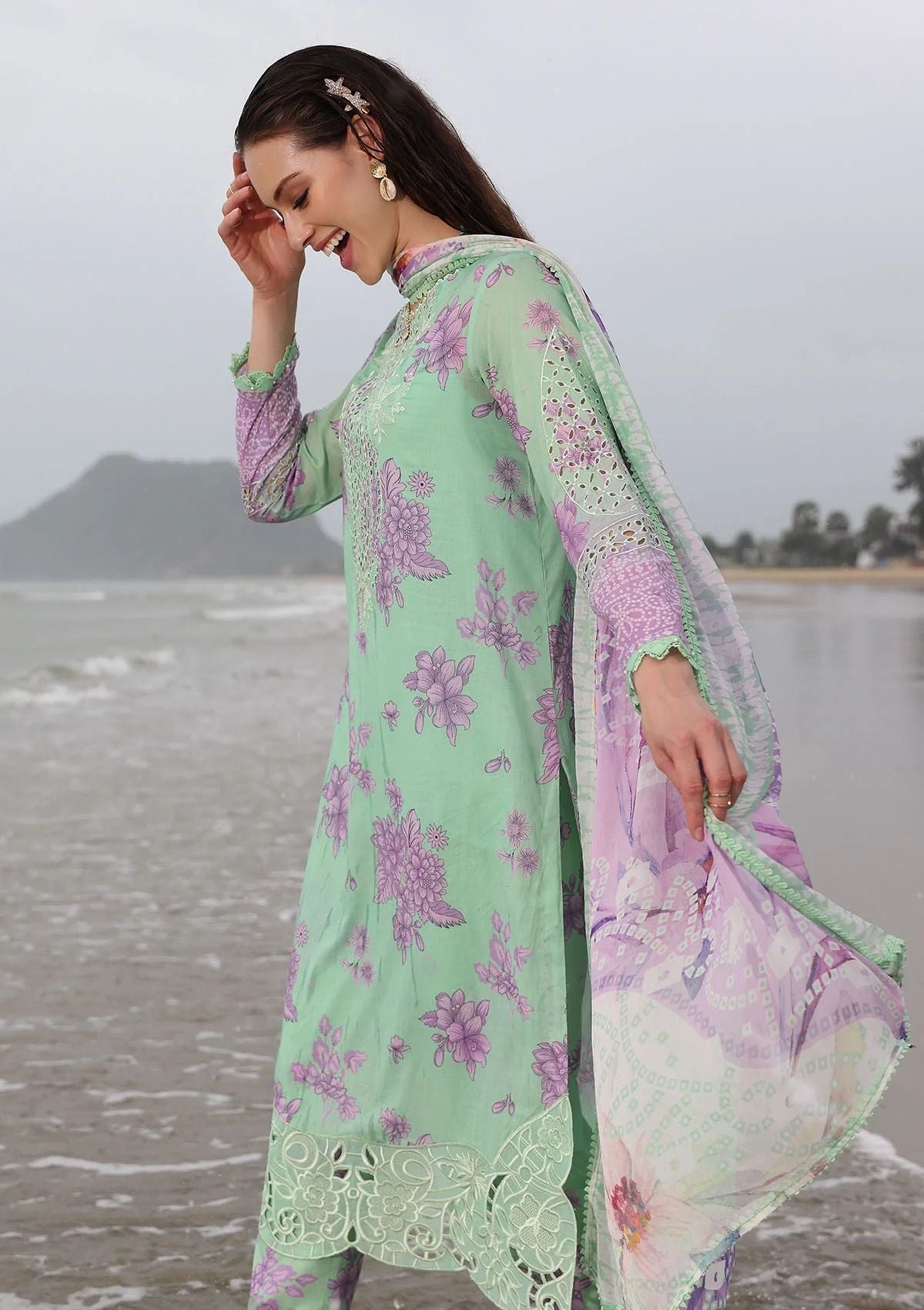 Lawn - Nureh - Gardenia Embroidered 25 - NGEL#174