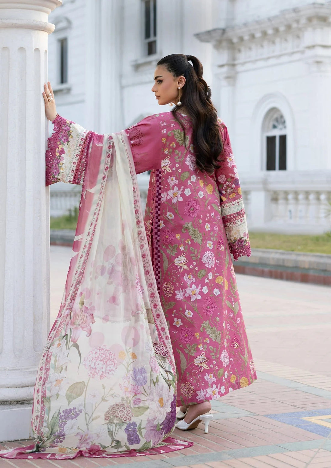 Elaf Premium | Signature Embroidered Lawn with Chiffon Collection 26 | ESG-5B DELILAH