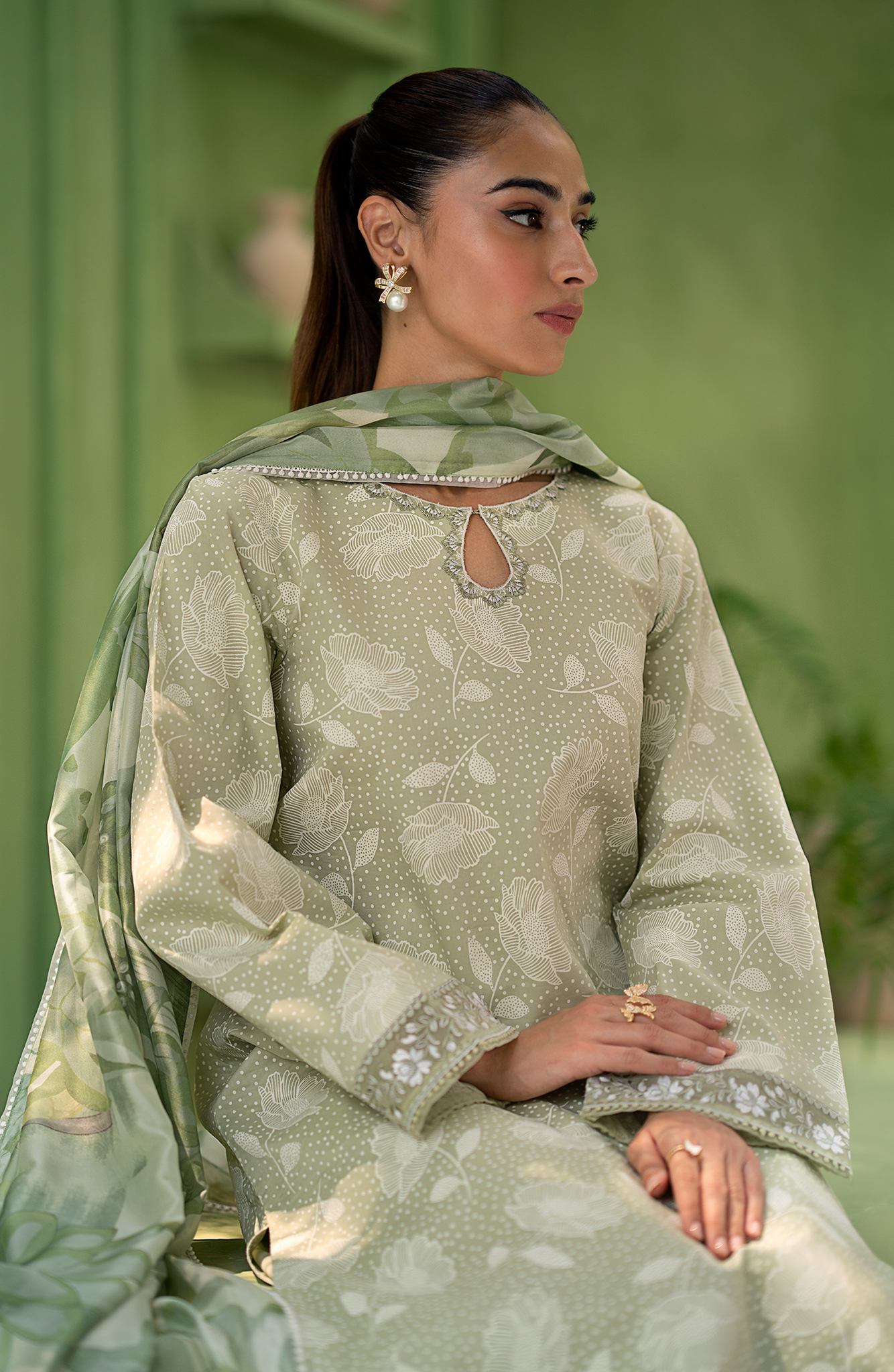 Seran | Artisan Lawn 25 | PISTACHE - Official Seran stockist in UK - Sakeena London