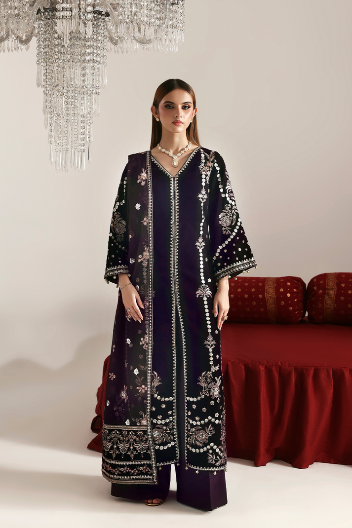 Emaan Adeel | Zarposh Velvet 25 | DILNAR - Official Emaan Adeel stockist in UK - Sakeena London