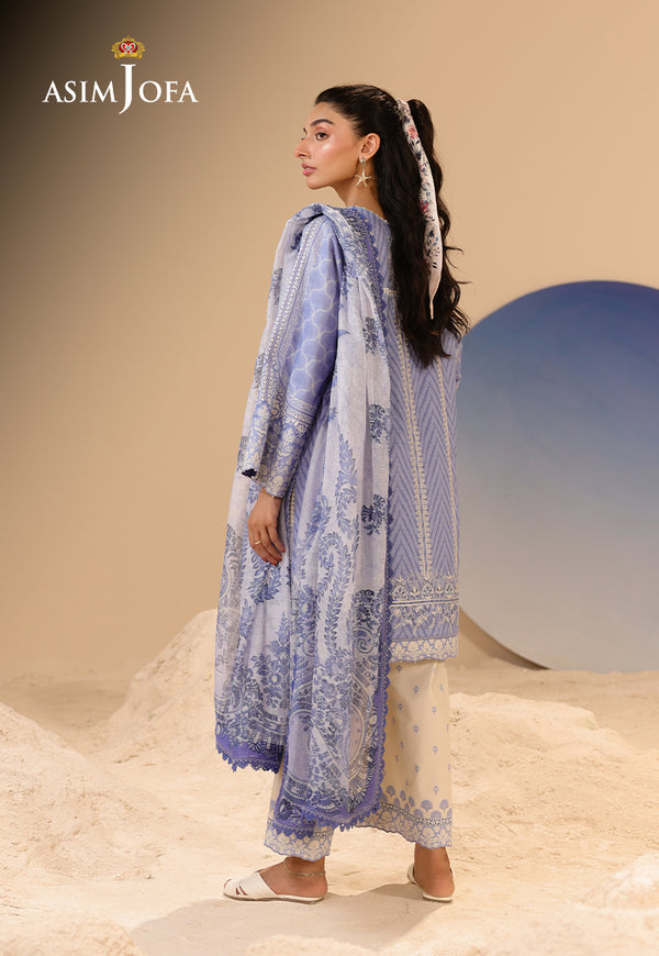 Asim Jofa | Summer Rhapsody | AJUBU-13 Printed Embroidered Lawn - Official Asim Jofa stockist in UK - Sakeena London