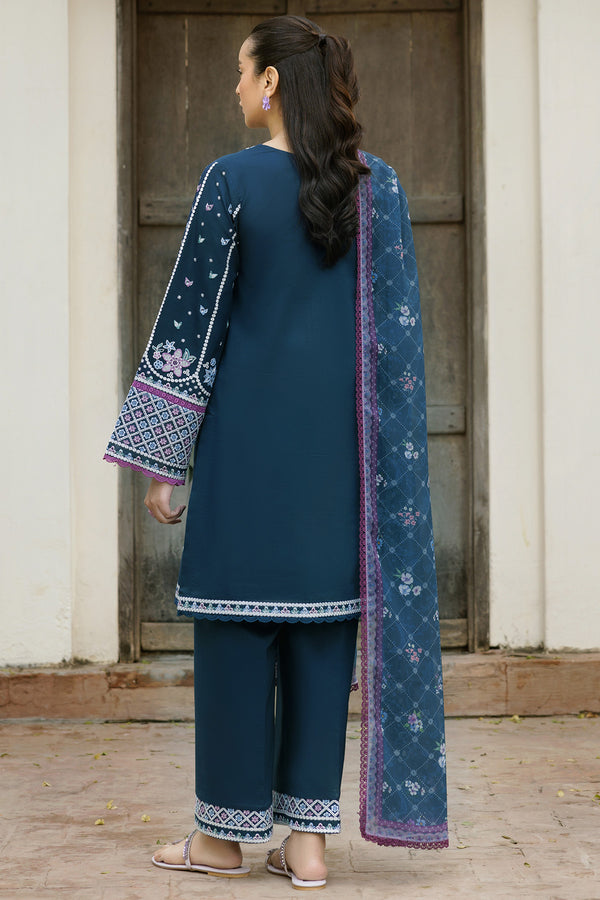 Farasha | Summer Weaves Embroidered Lawn | Blue Allure - Official Farasha stockist in UK - Sakeena London