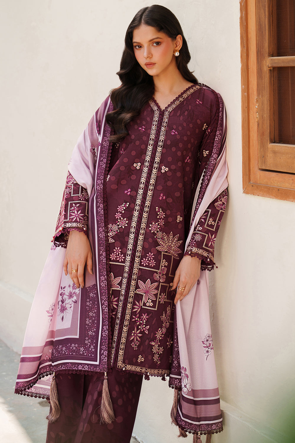 Farasha | Meline Premium Viscose 25 | Mauve Cream - Official Farasha stockist in UK - Sakeena London