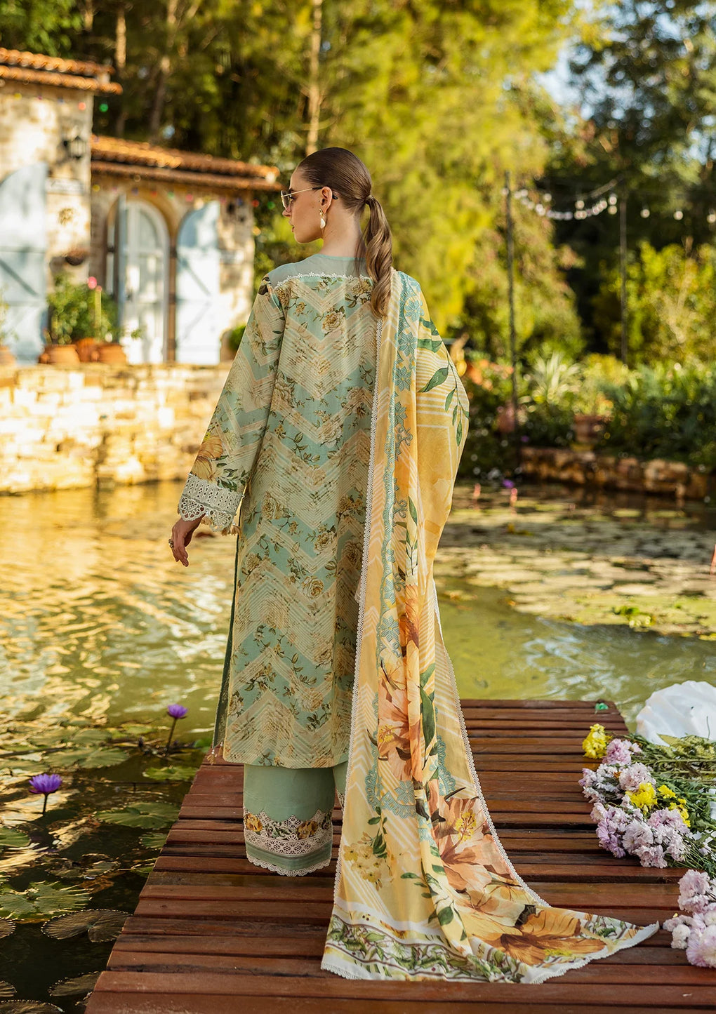 Elaf Premium | Print Chikankari 25 | ELK-06A PISTACHIO DREAMS - Official Elaf Premium stockist in UK - Sakeena London