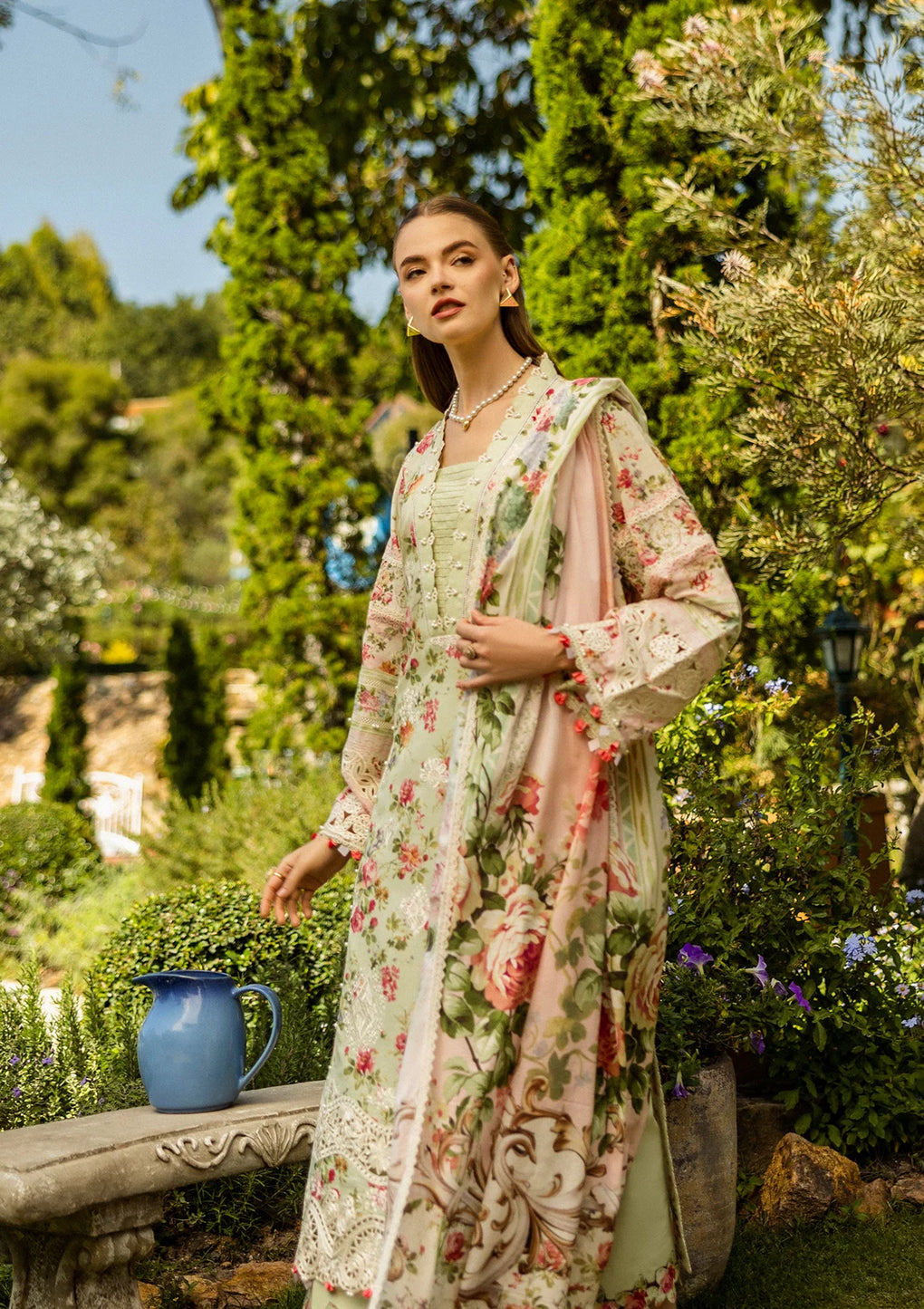 Elaf Premium | Print Chikankari 25 | ELK-04A DEAR PARADISE - Official Elaf Premium stockist in UK - Sakeena London