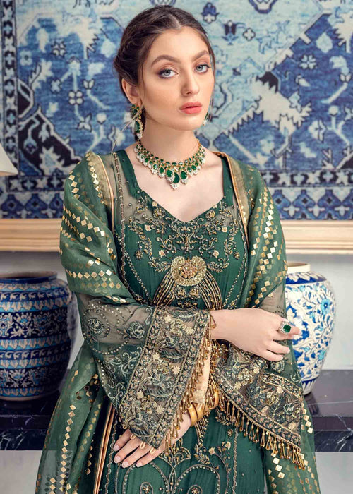 Meeral | Wedding Formals | ML-04-BOTTLE GREEN - Official Meeral stockist in UK - Sakeena London