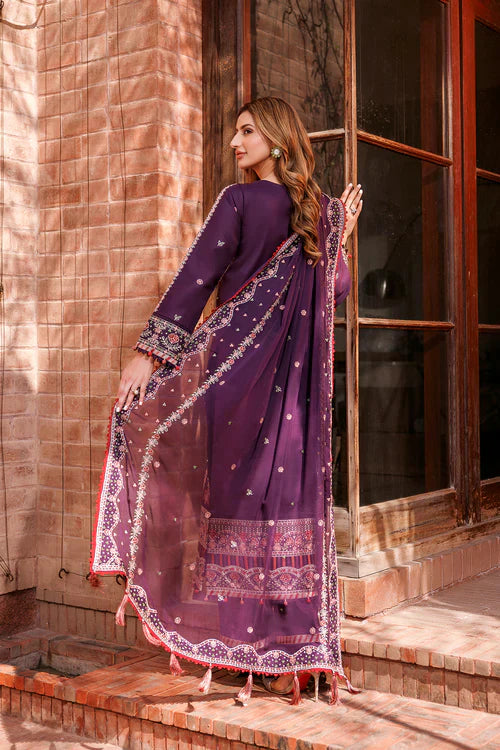 Farasha | Kaavish Lawn 24 | SHADOW BERRY - Official Farasha stockist in UK - Sakeena London