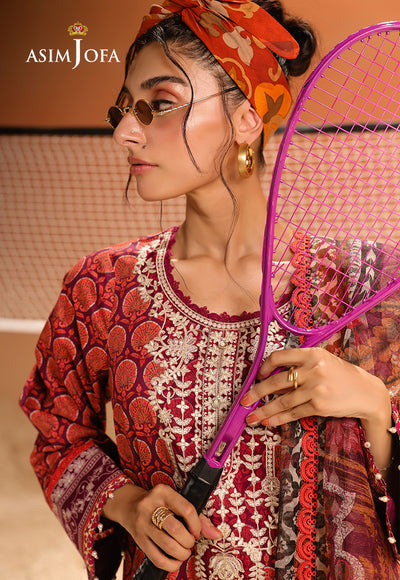 Asim Jofa | Summer Rhapsody | AJUBU-26 Printed Embroidered Lawn - Official Asim Jofa stockist in UK - Sakeena London
