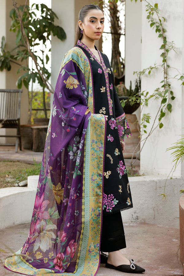 Farasha | Summer Weaves Embroidered Lawn | Raven Dusk - Official Farasha stockist in UK - Sakeena London
