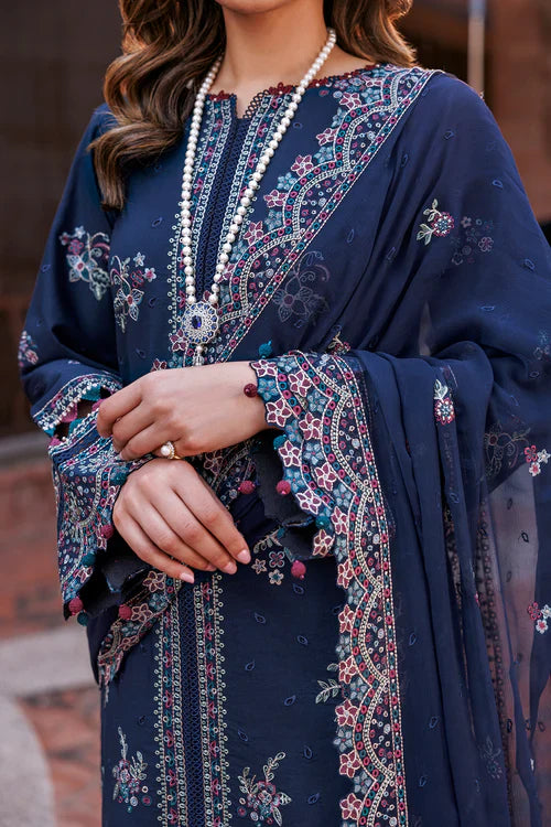 Farasha | Kaavish Lawn 24 | DEEP SAPPHIRE - Official Farasha stockist in UK - Sakeena London
