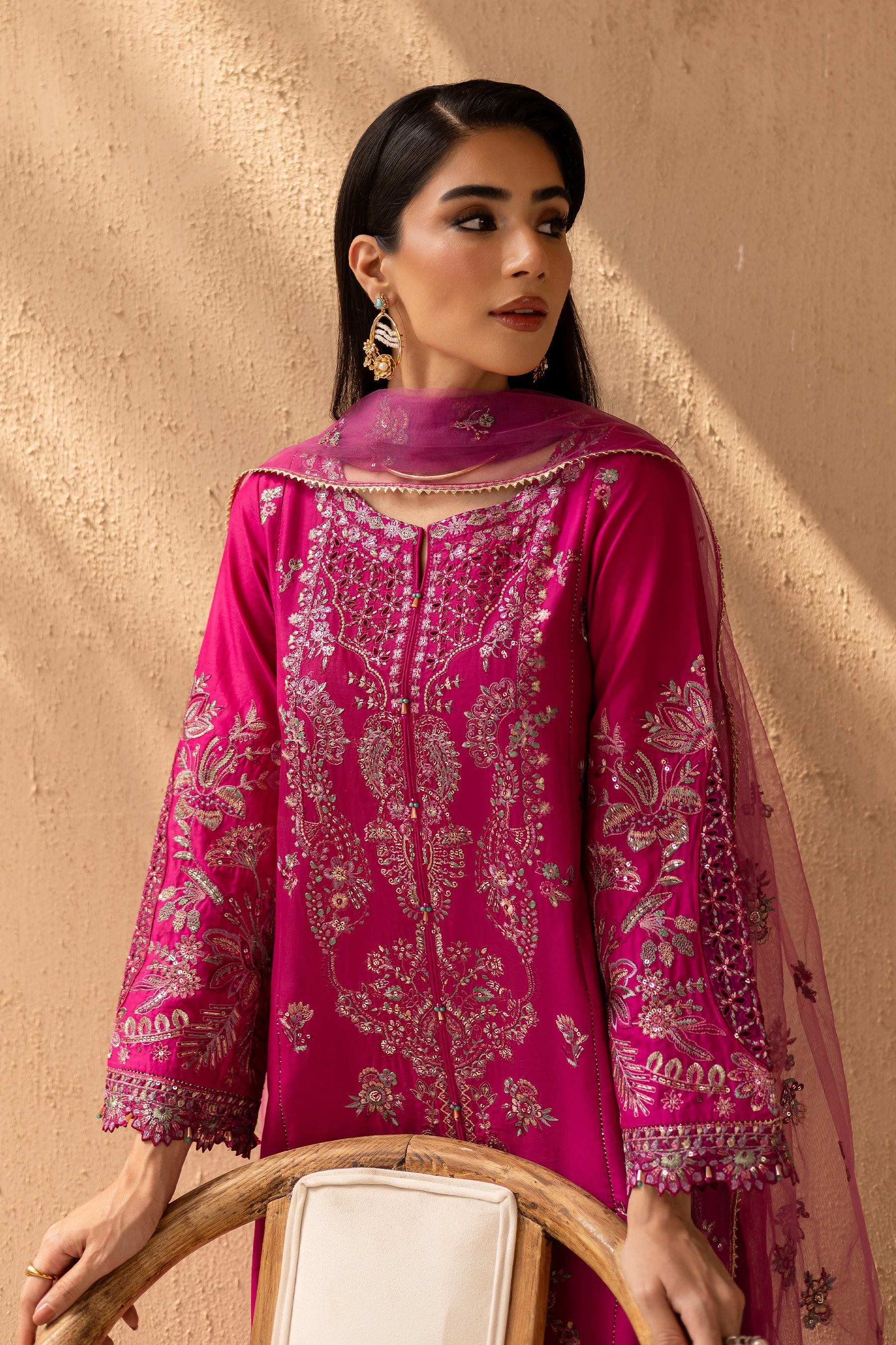 Batik | Nyra Embroidered Summer Solids | Dastak - Official Batik stockist in UK - Sakeena London