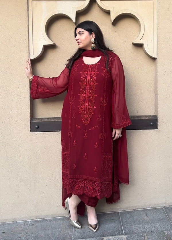 Sahane | Luxury Lawn and Formal Dresses | SAH-1011 Scarlet - Ella Formals - Official Sahane stockist in UK - Sakeena London