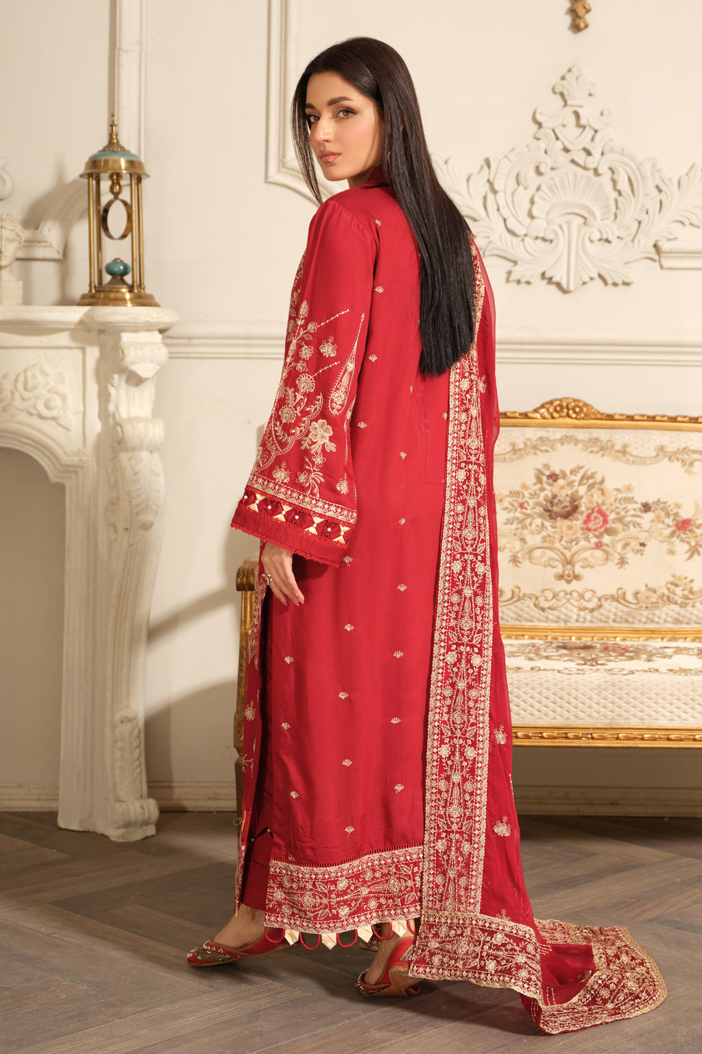 Johra | Silsila Embroidered Viscose | JH-253-SIL - Official Johra stockist in UK - Sakeena London