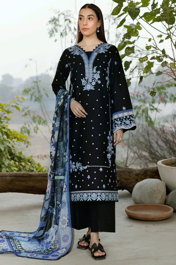 Farasha | Summer Weaves Embroidered Lawn | Ashen Light - Official Farasha stockist in UK - Sakeena London