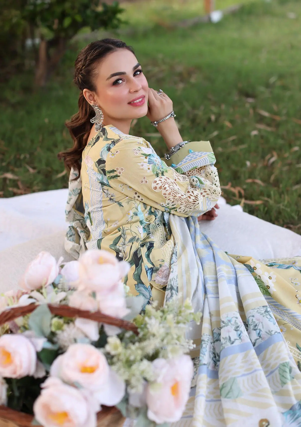 Elaf Premium | Prints Chikankari 24 | 05A CITRUS CRUSH - Official Elaf Premium stockist in UK - Sakeena London