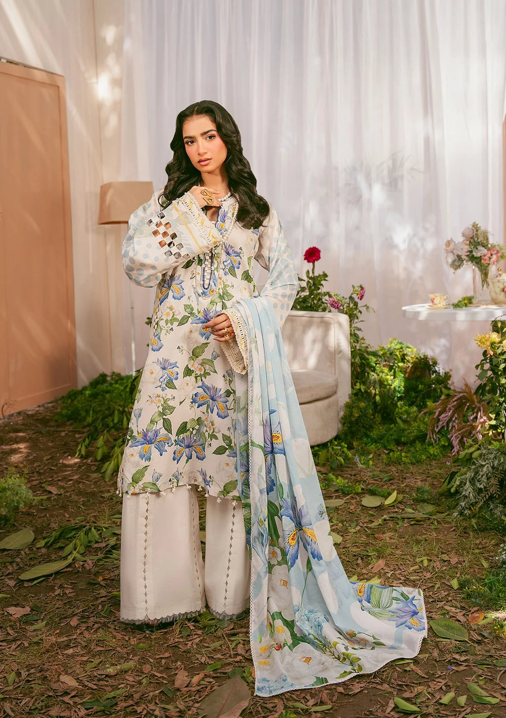 Elaf Premium | Prints 25 | EPS-6A IVORY PETALS - Official Elaf Premium stockist in UK - Sakeena London