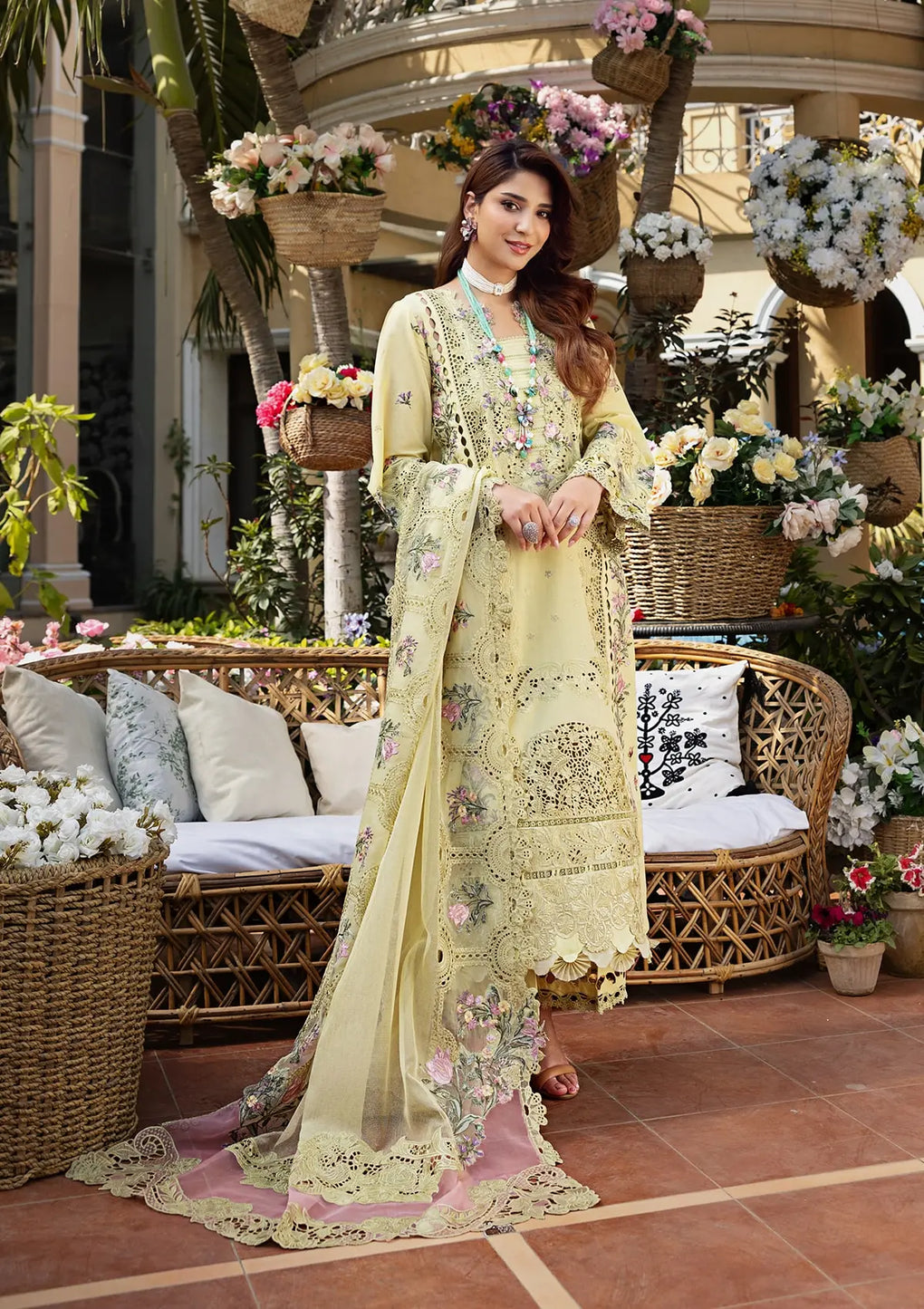 Elaf Premium | Luxury Lawn 25 | ELM-3A BAHAAR - Official Elaf Premium stockist in UK - Sakeena London