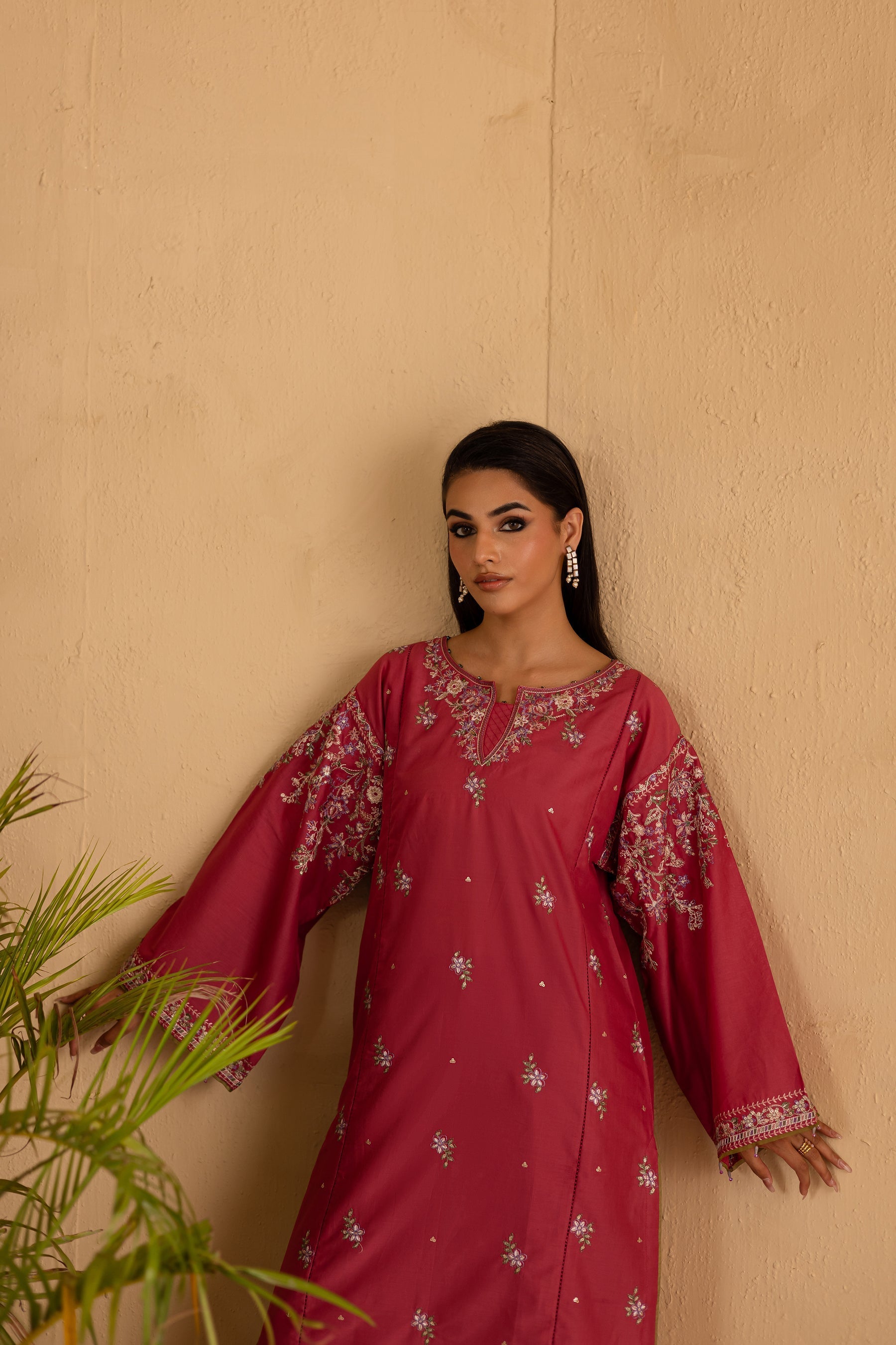 Batik | Nyra Embroidered Summer Solids | Blush - Official Batik stockist in UK - Sakeena London