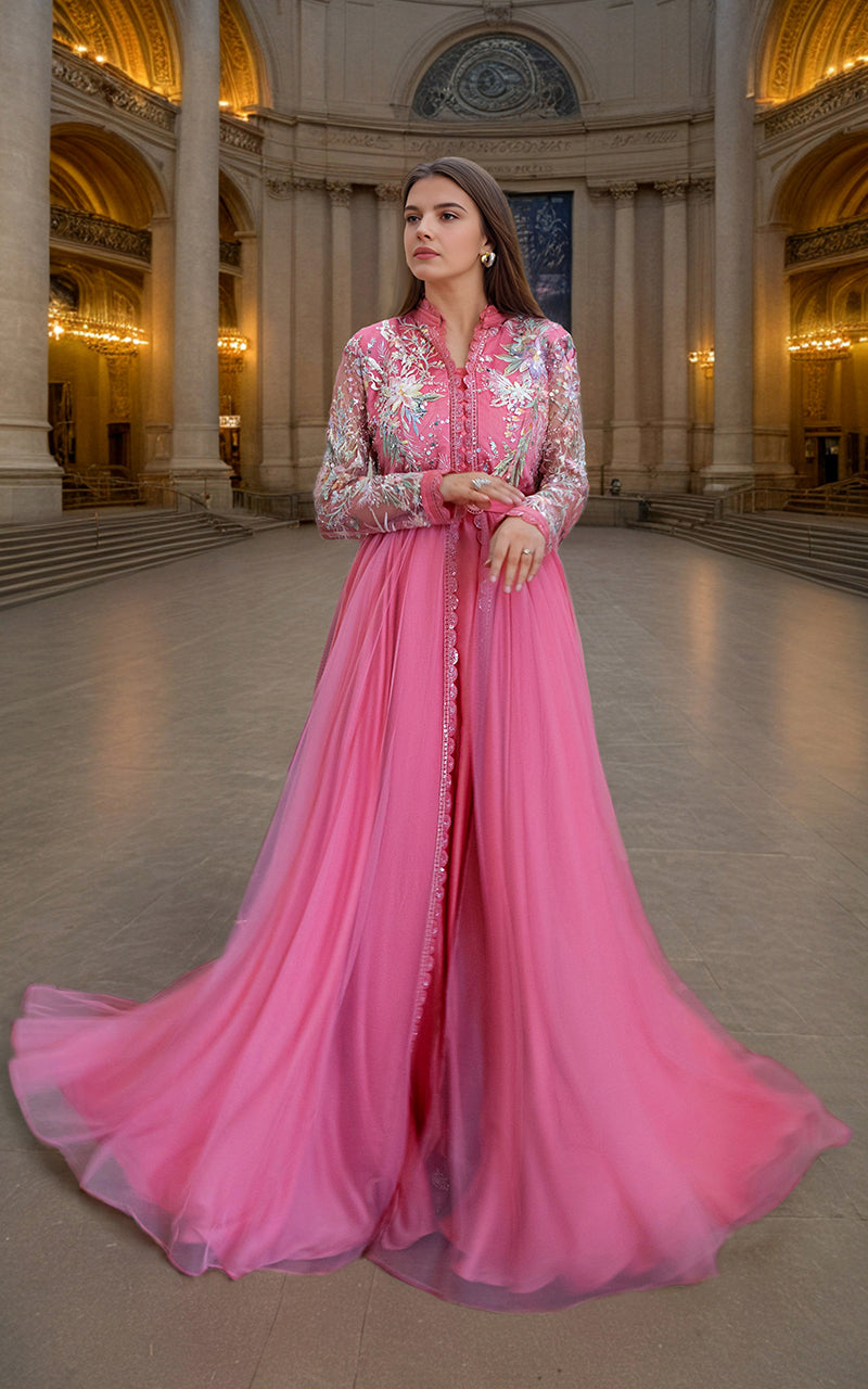 Threads and Motifs | Formal Dresses 25 | Net Embroidered Maxi - Official Threads and Motifs stockist in UK - Sakeena London