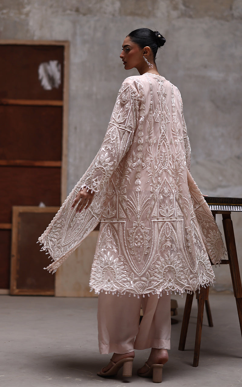 Threads and Motifs | Formal Dresses 25 | Net Embroidered Jacket - Official Threads and Motifs stockist in UK - Sakeena London