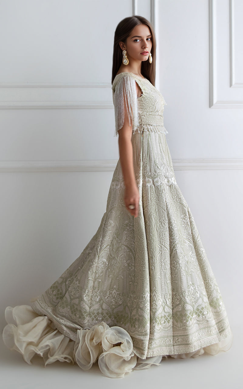 Threads and Motifs | Formal Dresses 25 | Embroidered Blouse With Lehenga - Official Threads and Motifs stockist in UK - Sakeena London