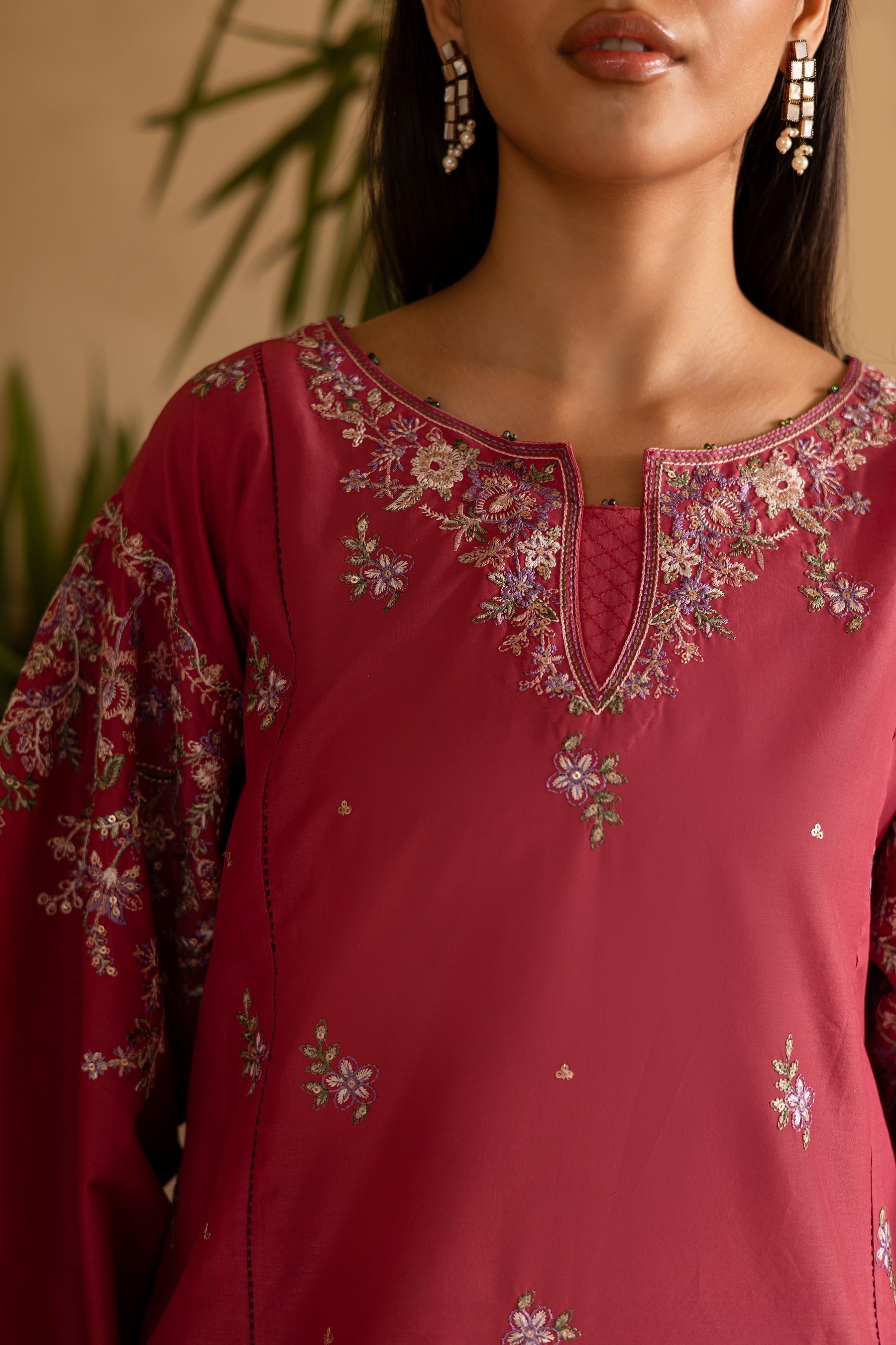 Batik | Nyra Embroidered Summer Solids | Blush - Official Batik stockist in UK - Sakeena London