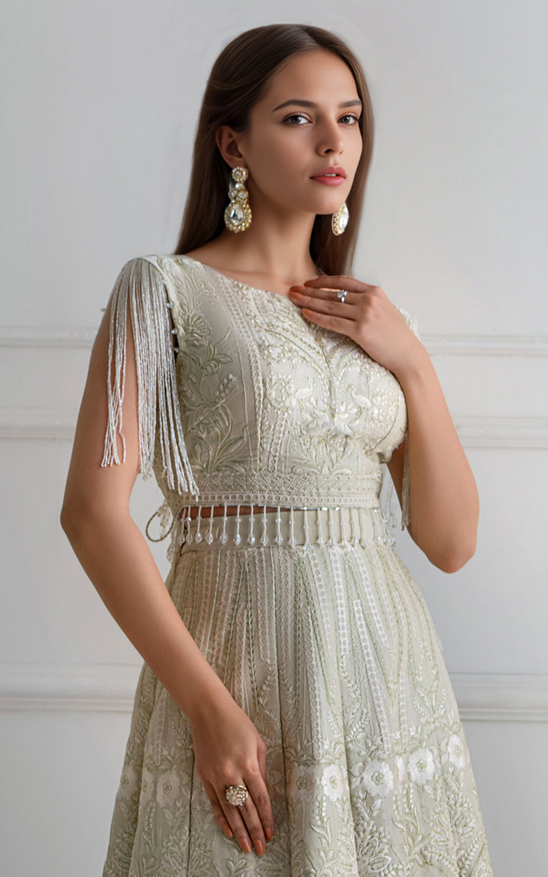 Threads and Motifs | Formal Dresses 25 | Embroidered Blouse With Lehenga - Official Threads and Motifs stockist in UK - Sakeena London