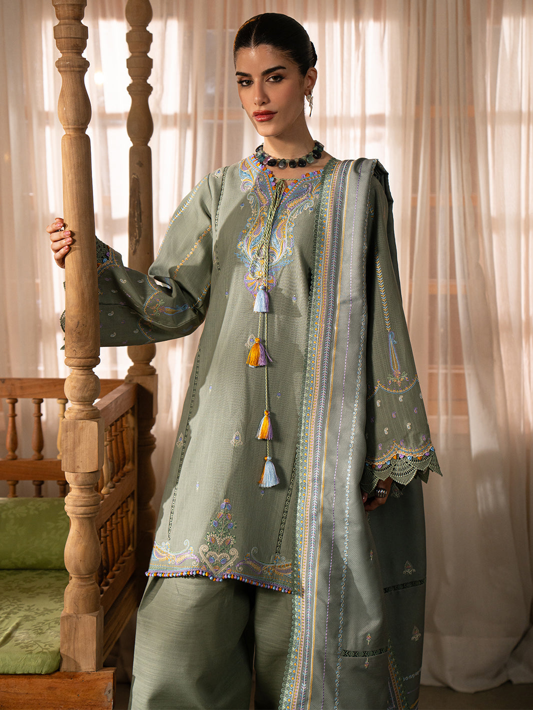 Bin Ilyas | Gulrukh Khaddar 25 | 64-A - Official Bin Ilyas stockist in UK - Sakeena London