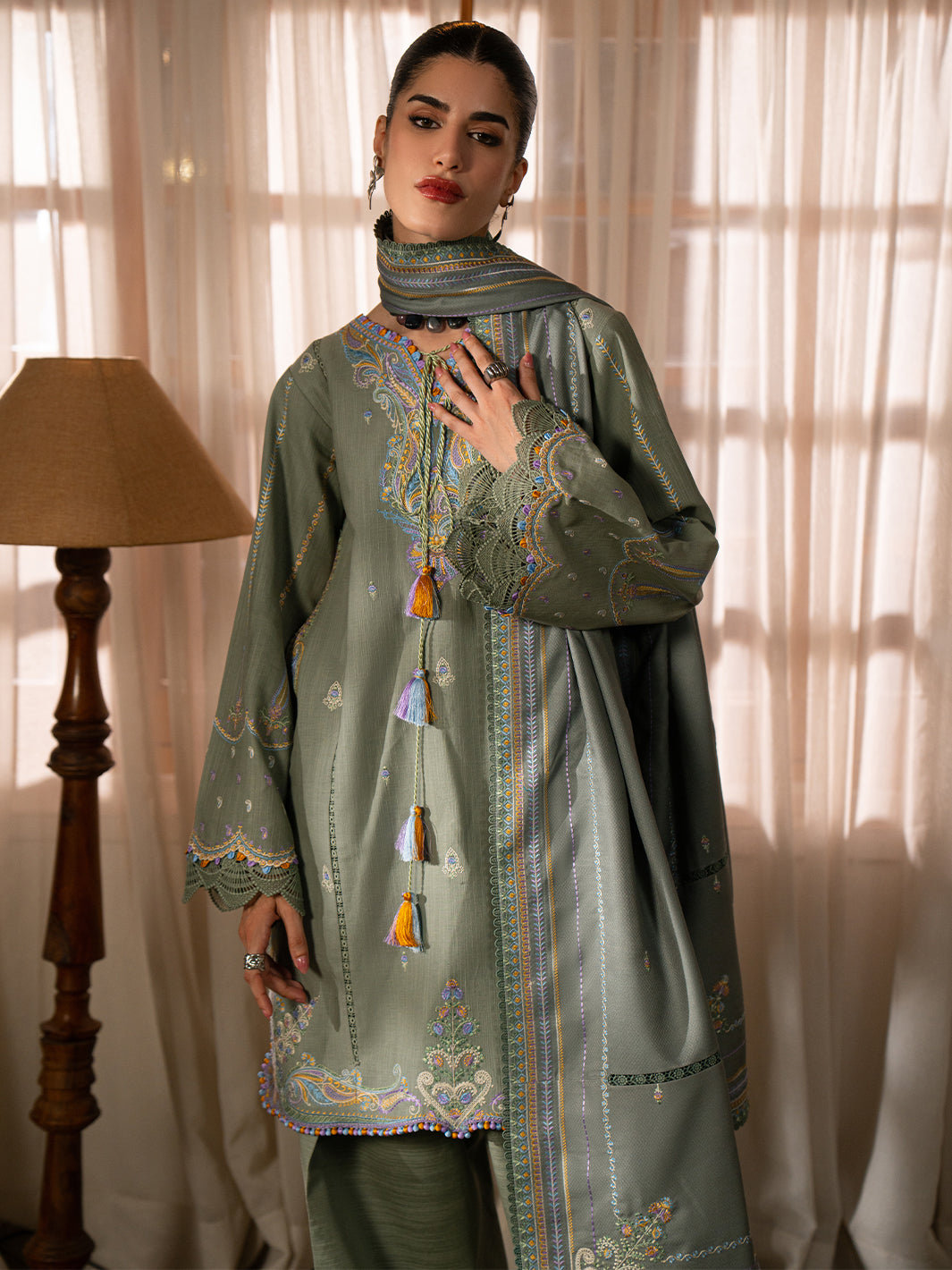 Bin Ilyas | Gulrukh Khaddar 25 | 64-A - Official Bin Ilyas stockist in UK - Sakeena London