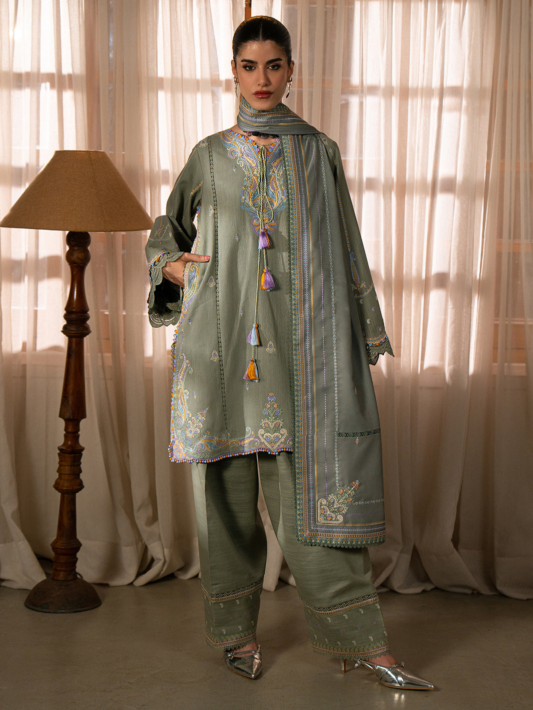 Bin Ilyas | Gulrukh Khaddar 25 | 64-A - Official Bin Ilyas stockist in UK - Sakeena London