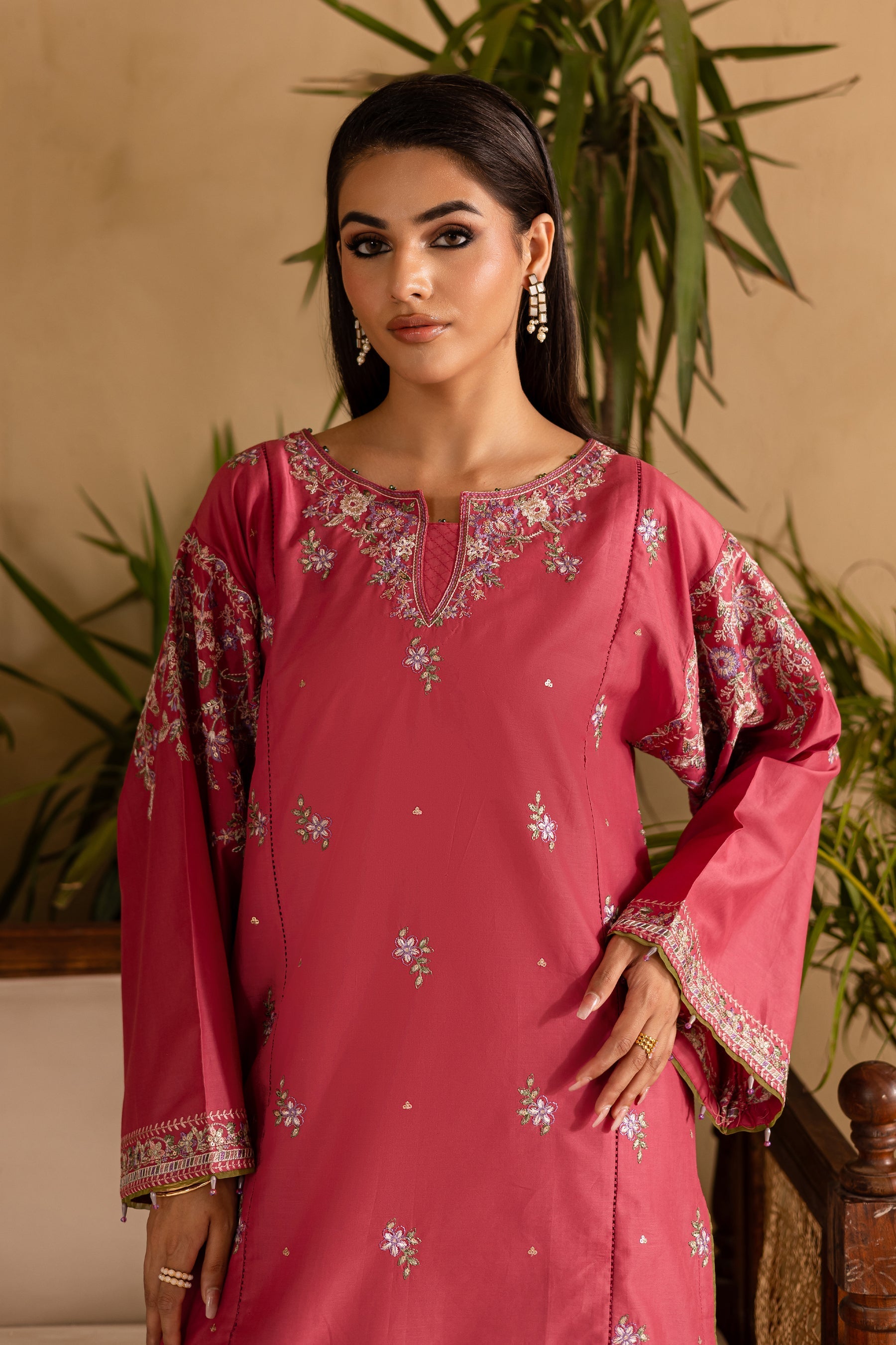 Batik | Nyra Embroidered Summer Solids | Blush - Official Batik stockist in UK - Sakeena London