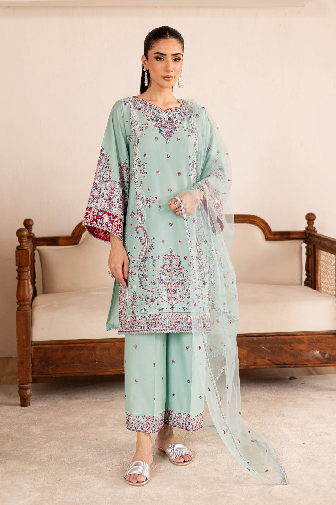 Batik | Nyra Embroidered Summer Solids | Zen - Official Batik stockist in UK - Sakeena London