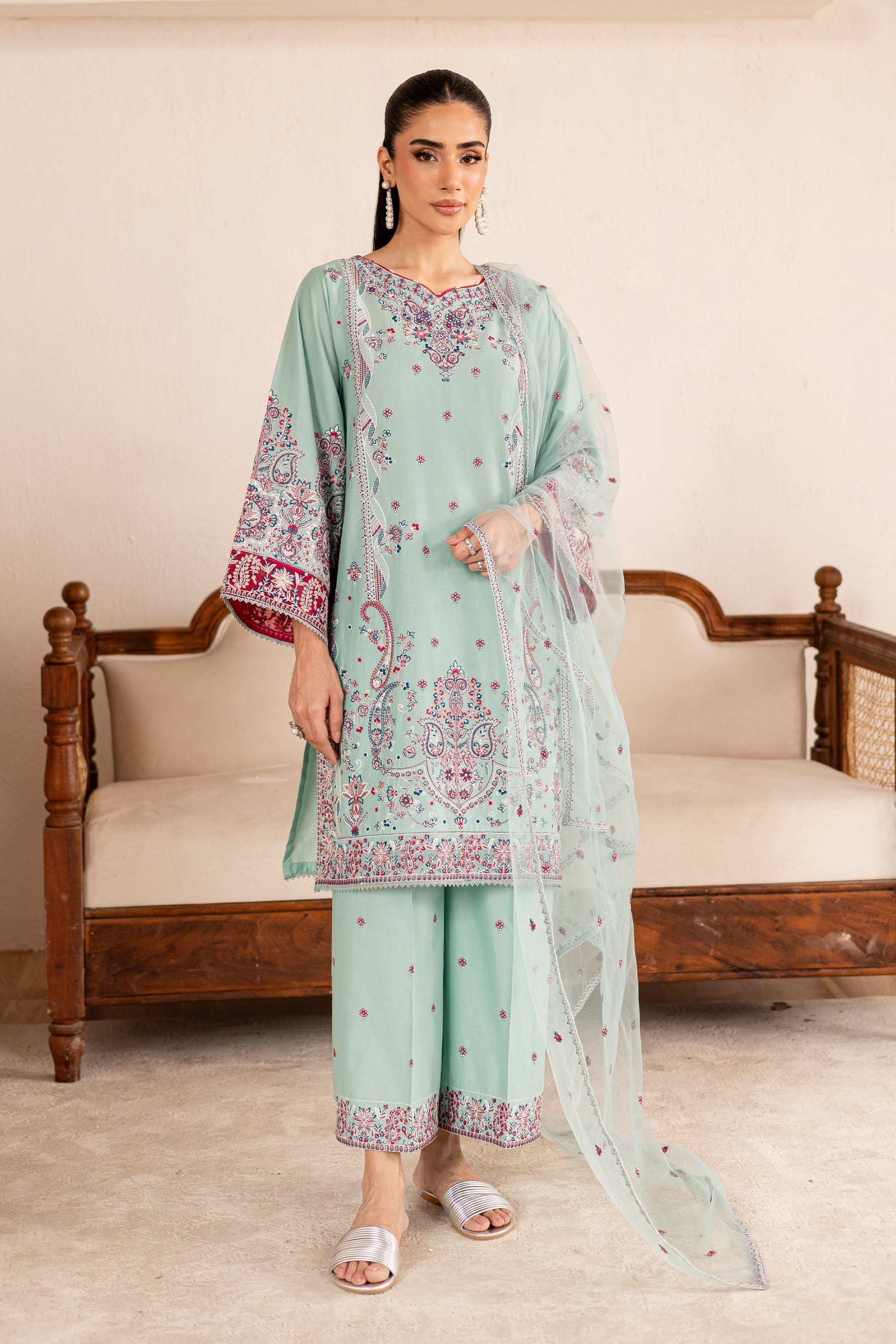 Batik | Nyra Embroidered Summer Solids | Zen - Official Batik stockist in UK - Sakeena London