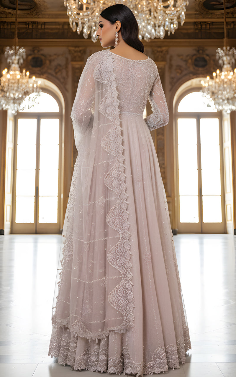 Threads and Motifs | Formal Dresses 25 | Net Embroidered Maxi - Official Threads and Motifs stockist in UK - Sakeena London