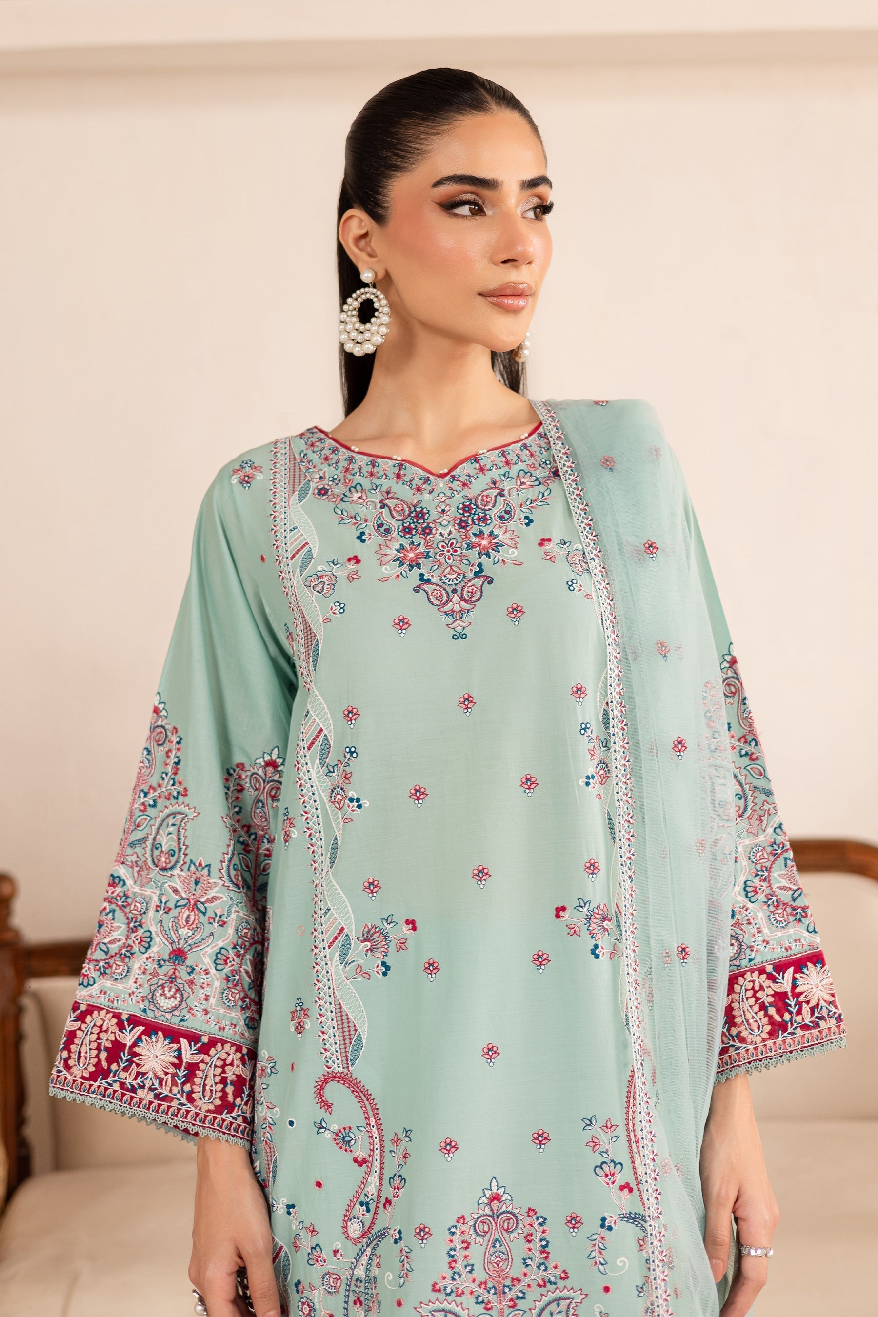 Batik | Nyra Embroidered Summer Solids | Zen - Official Batik stockist in UK - Sakeena London