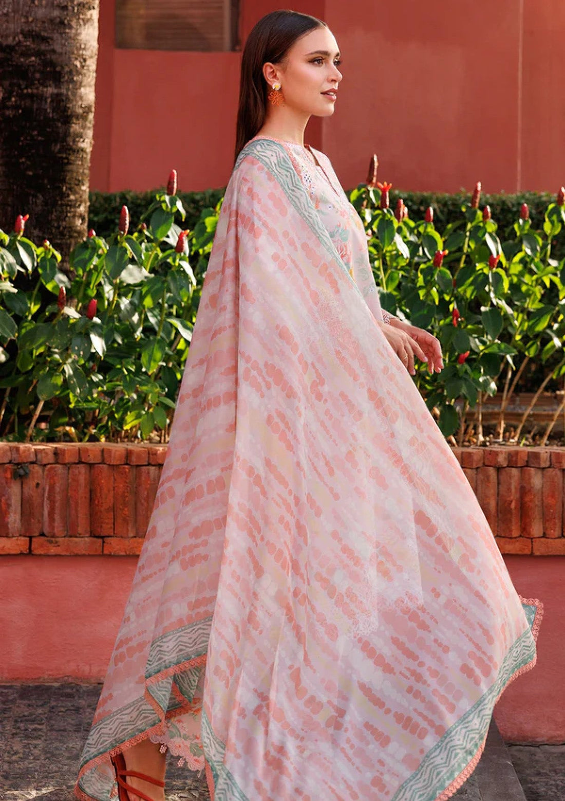 Lawn - Farasha - Aurea - Eid Summer 25 - Peach Glow