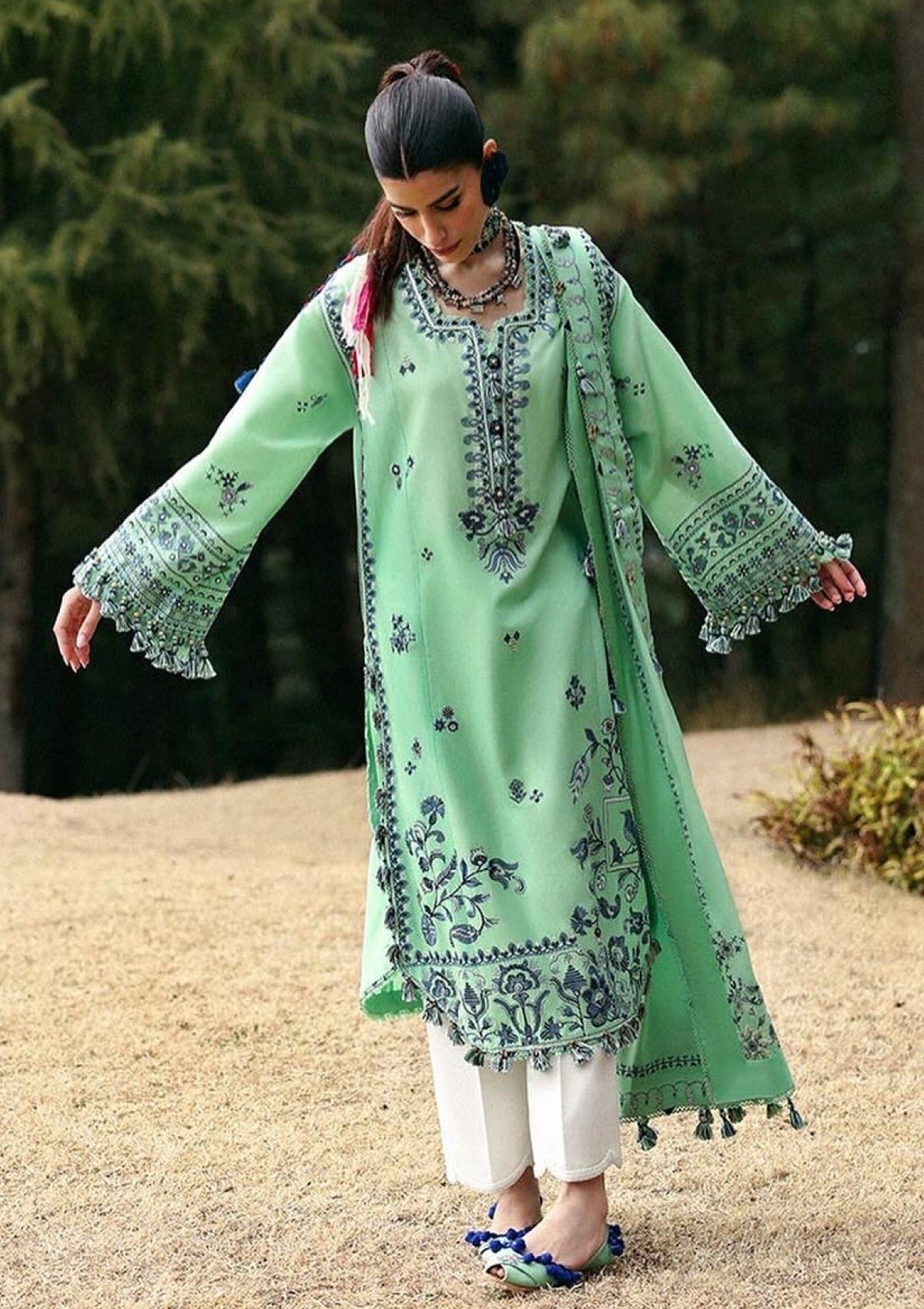 Lawn - Zaha - Unstitched Lawn 25 - ELAYA (ZL25-10 A)