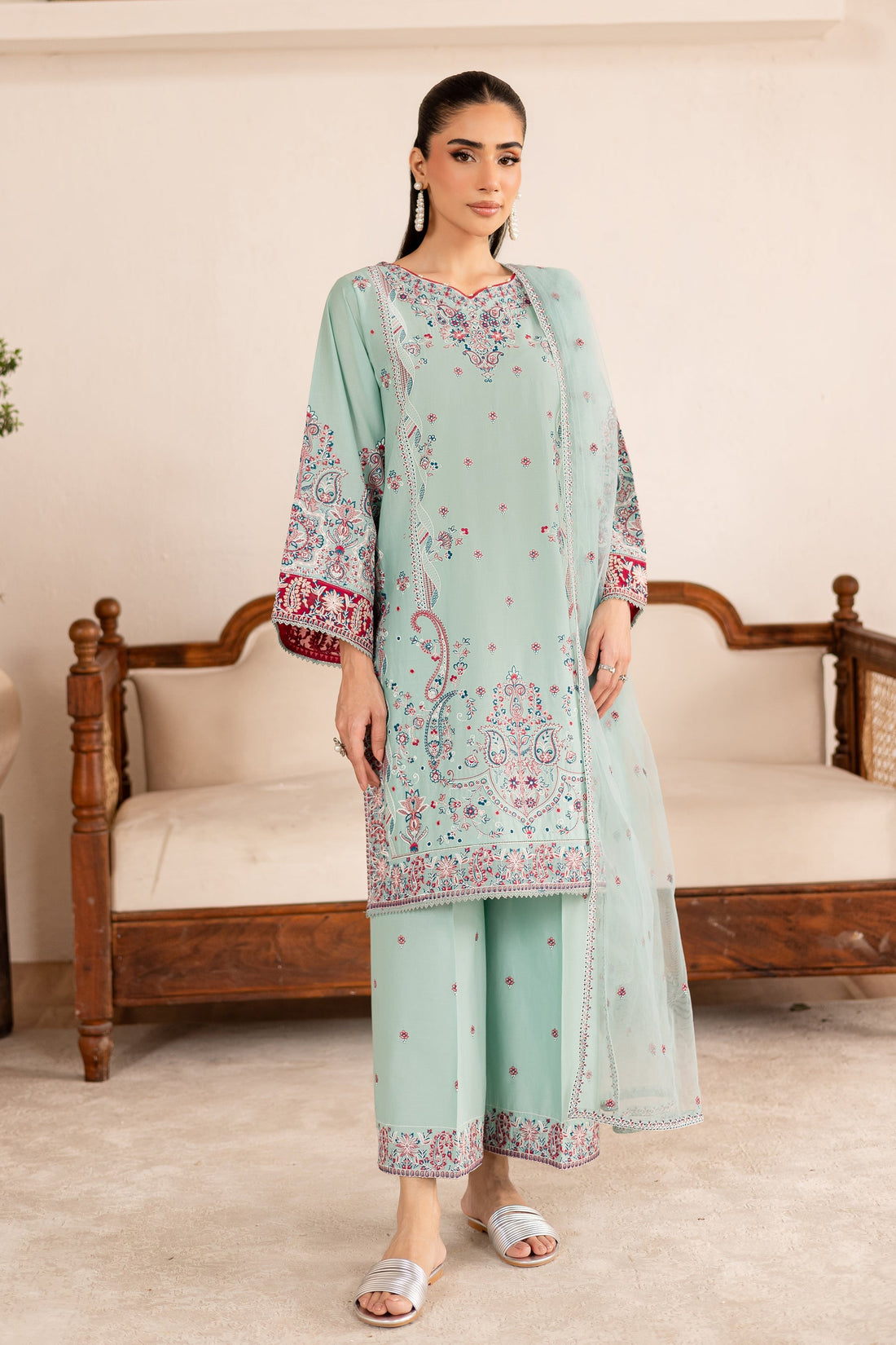 Batik | Nyra Embroidered Summer Solids | Zen - Official Batik stockist in UK - Sakeena London