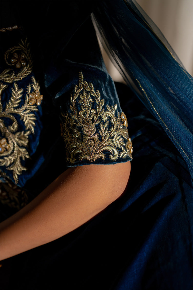Caia | Luxury Velvet Edit 25 | Roselle (Blue) - Official Caia stockist in UK - Sakeena London
