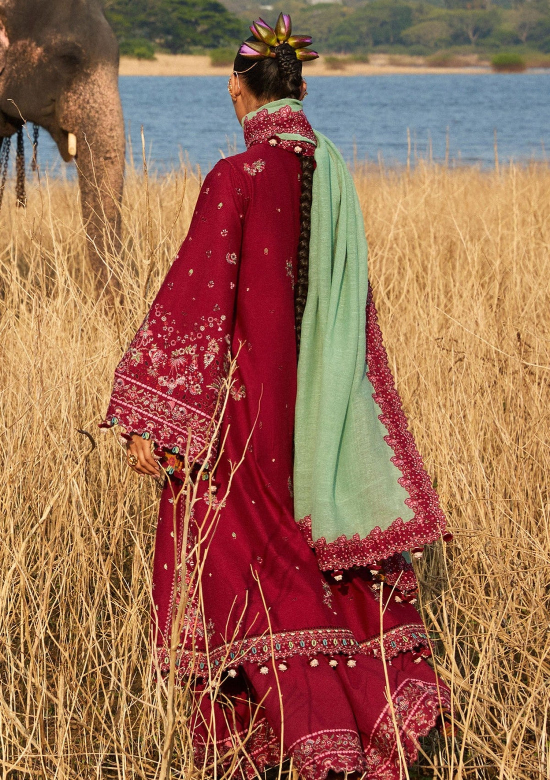 Lawn - Hussain Rehar - Luxury Lawn 25 - Mahogany