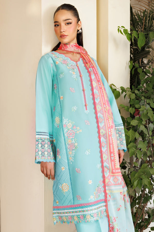 Farasha | Summer Weaves Embroidered Lawn | Ocean Veil - Official Farasha stockist in UK - Sakeena London