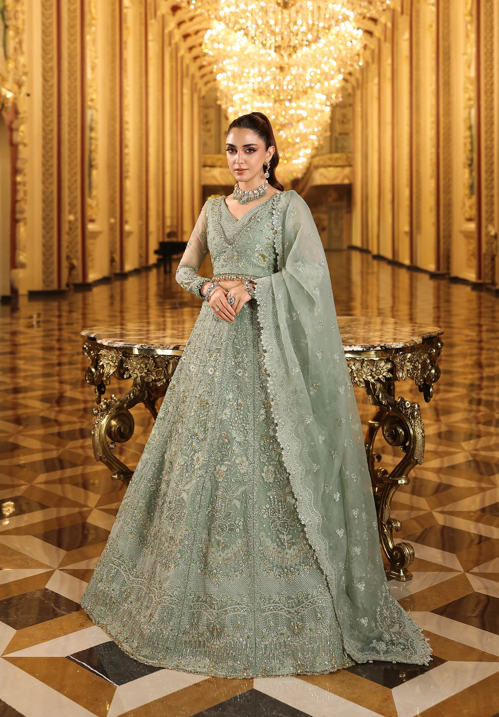 Elaf Premium | Stardom Formal Handwork 25 | ESH-03 LIME LIGHT - Official Elaf Premium stockist in UK - Sakeena London