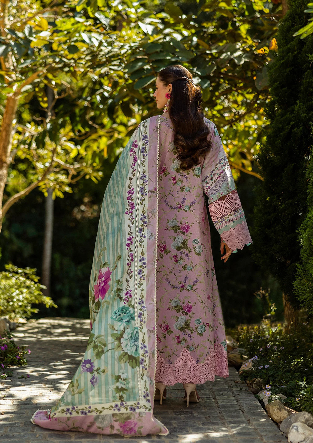 Elaf Premium | Print Chikankari 25 | ELK-03B PRINCESS ROSE - Official Elaf Premium stockist in UK - Sakeena London