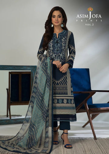 Lawn Collection - Asim Jofa - Basic - Print - 3 Pcs - AJBP#46