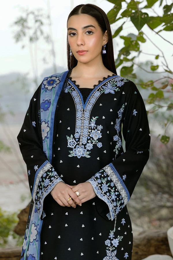 Farasha | Summer Weaves Embroidered Lawn | Ashen Light - Official Farasha stockist in UK - Sakeena London