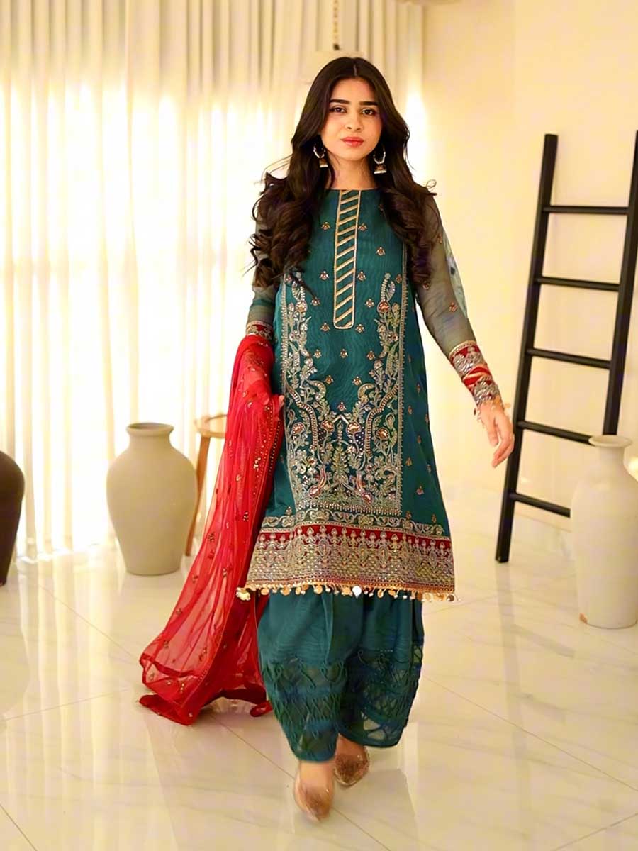 Salitex | Signature Festive Chiffon | SUNW6JI021UT - Official Salitex stockist in UK - Sakeena London