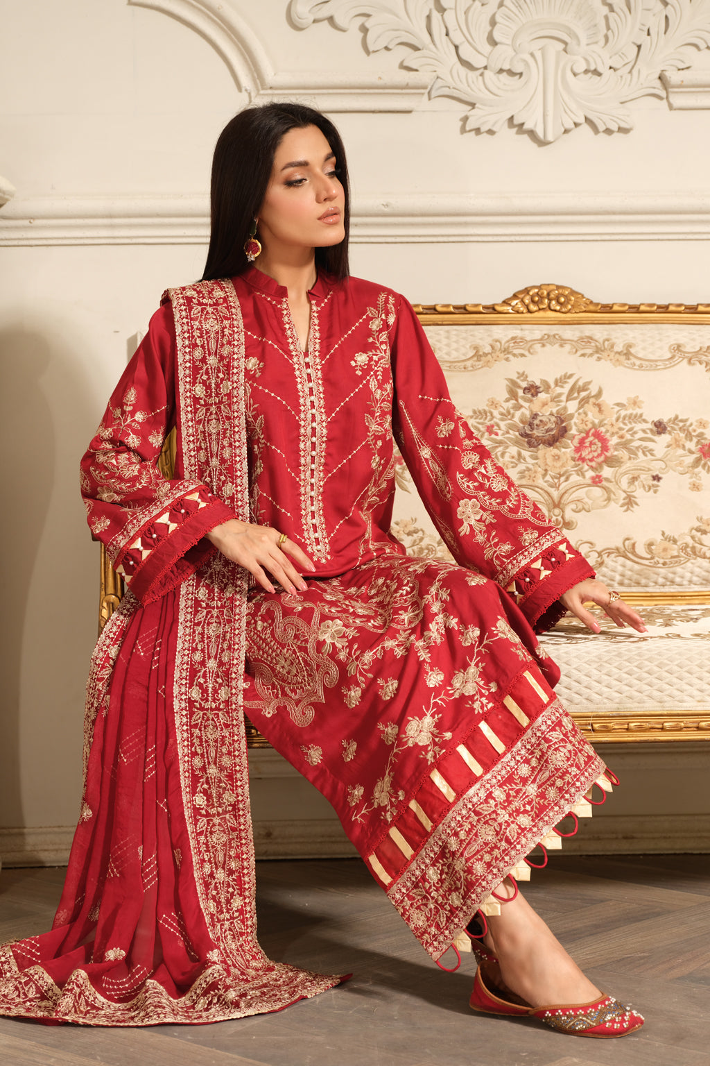 Johra | Silsila Embroidered Viscose | JH-253-SIL - Official Johra stockist in UK - Sakeena London