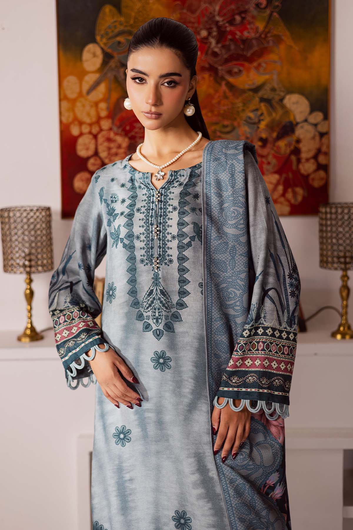 Nureh | Linen Jacquard | SP-193 - Official Nureh stockist in UK - Sakeena London