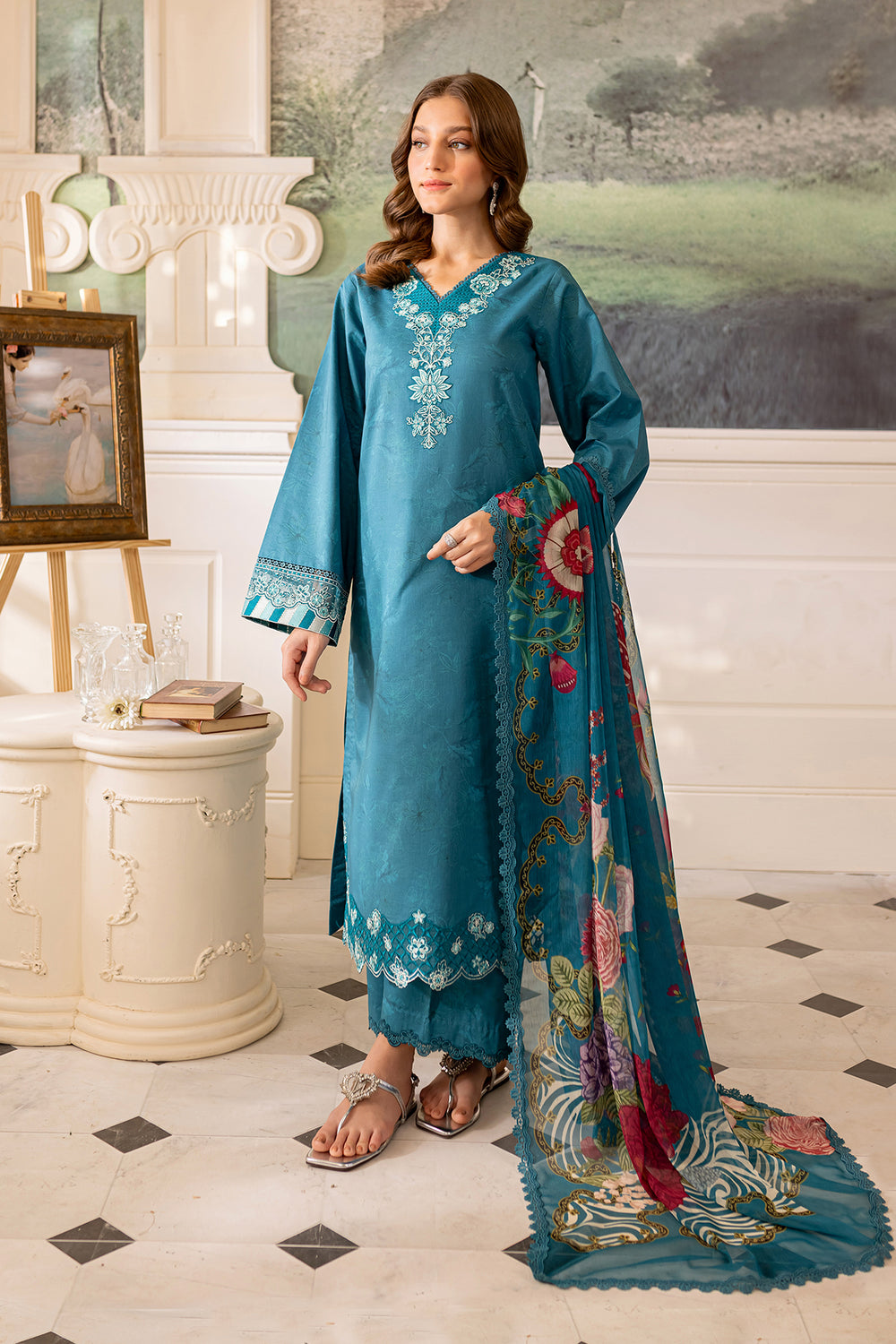 Farasha | Seraya Lawn 24 | PERIWINKLE - Official Farasha stockist in UK - Sakeena London