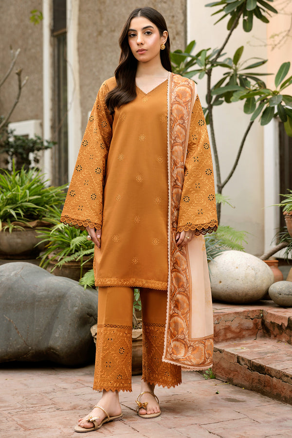 Farasha | Summer Weaves Embroidered Lawn | Golden Dusk - Official Farasha stockist in UK - Sakeena London